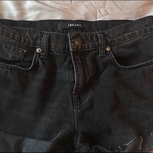J Brand black cuffed shorts